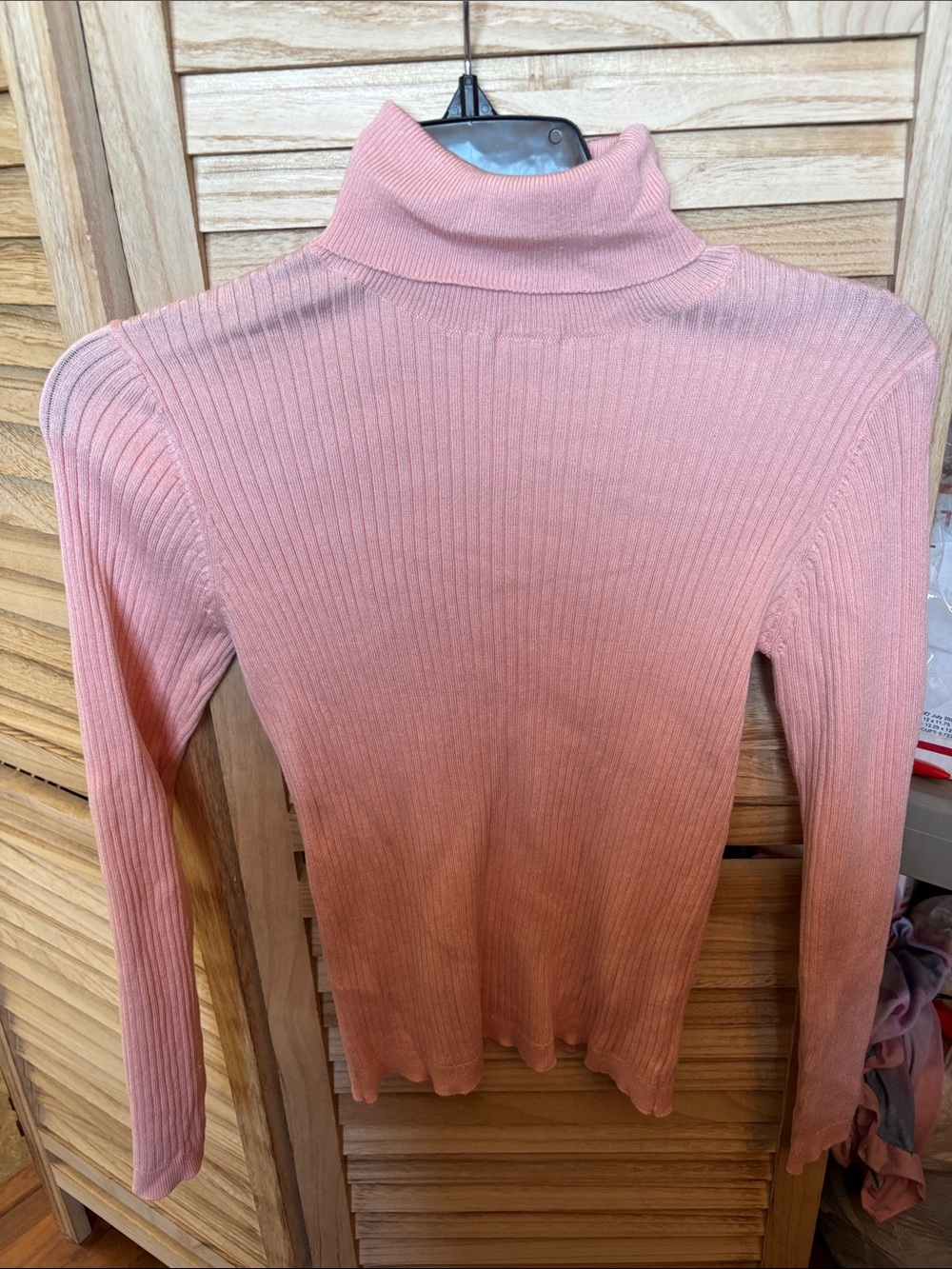 Copper Key Blush Pink Ribbed Turtleneck Sweater Large